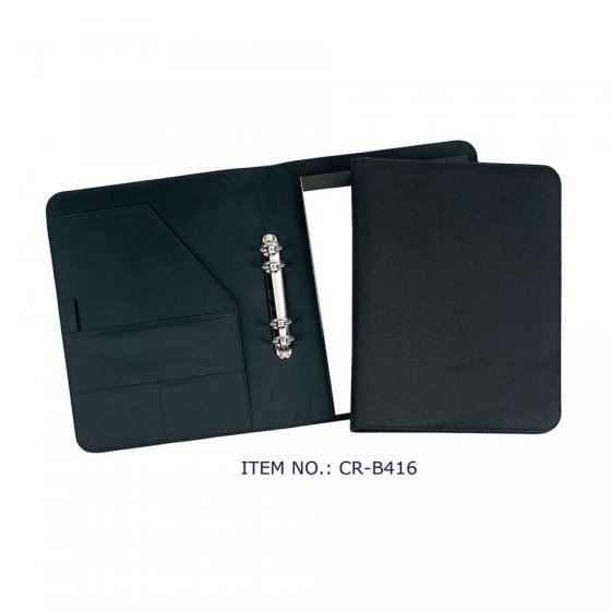 CR-B416 Nylon Advertising gifts A4 ring binder Folder with Fabric plain cover